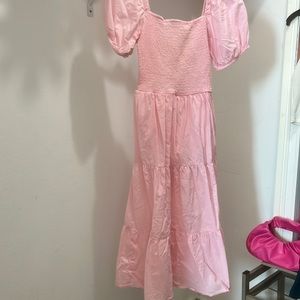 pink long dress